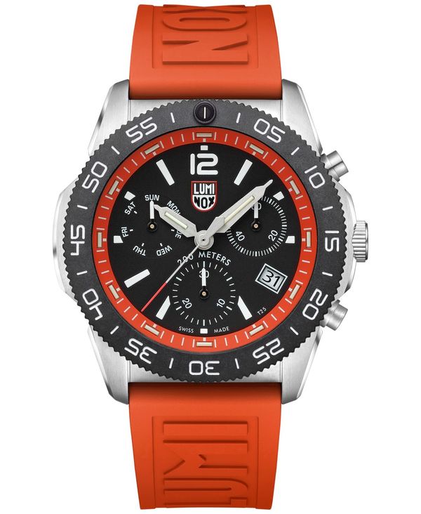 【送料無料】 ルミノックス メンズ 腕時計 アクセサリー Men's Swiss Chronograph Pacific Diver Orange Rubber Strap Watch 44mm No Color