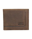 yz bL[uh Y z ANZT[ Men's Grooved Leather Bifold Wallet Brown