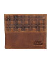 yz bL[uh Y z ANZT[ Men's Plaid Embossed Leather Bifold Wallet Brown