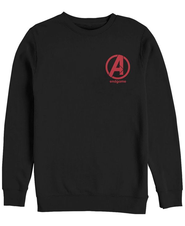 【送料無料】 フィフスサン メンズ パーカー スウェット アウター Marvel Men 039 s Avengers Endgame Left Chest Logo, Crewneck Fleece Black