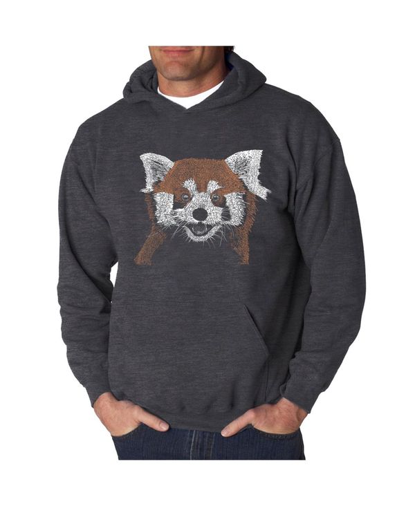 エルエーポップアート メンズ アウター パーカー・スウェット スウェット シャツ LA Pop Art Men's Red Panda Word Art Hooded Sweatshirt Gray グレー