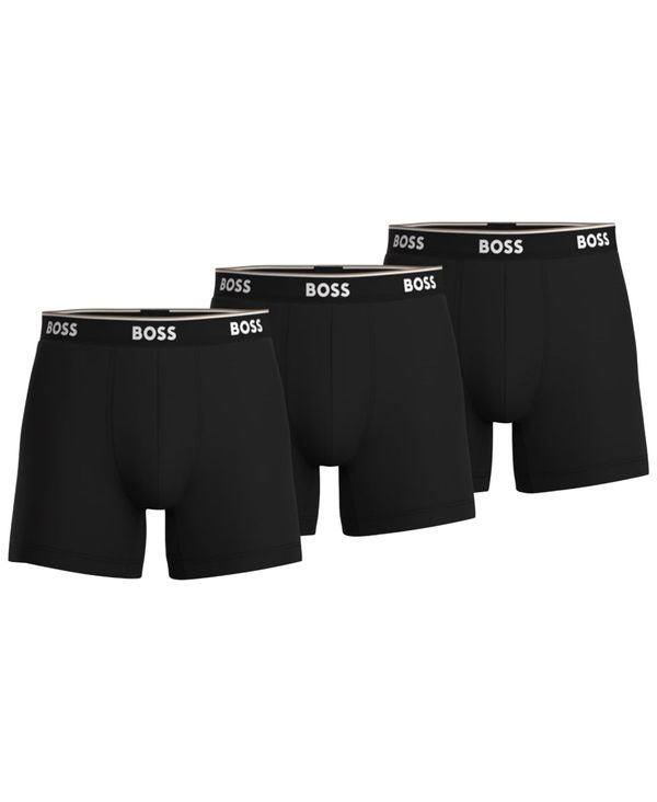 HUGO BOSS 【送料無料】 ボス メンズ ボクサーパンツ アンダーウェア Hugo Boss Men's 3-Pk. Solid Boxer Briefs Black