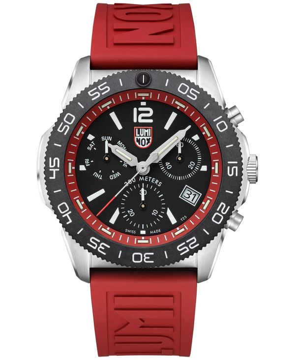 【送料無料】 ルミノックス メンズ 腕時計 アクセサリー Men's Swiss Chronograph Pacific Diver Red Rubber Strap Watch 44mm No Color