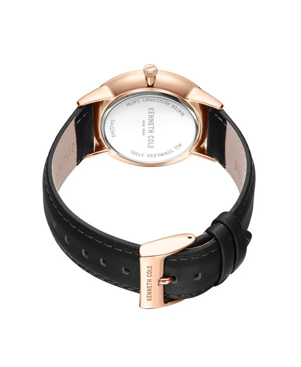 【送料無料】 ケネスコール メンズ 腕時計 アクセサリー Men's Modern Classic Black Genuine Leather Strap Watch 42mm Black