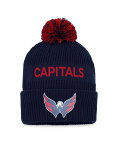 【送料無料】 ファナティクス メンズ 帽子 アクセサリー Men's Branded Navy, Red Washington Capitals 2022 NHL Draft Authentic Pro Cuffed Knit Hat with Pom Navy, Red