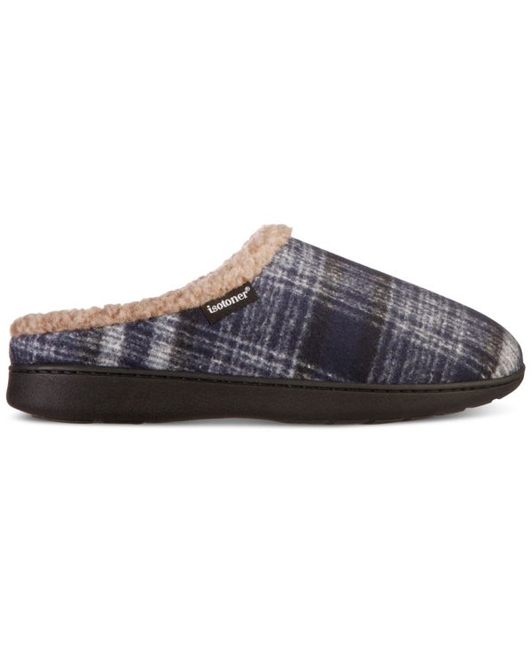 yz AC\gi[ Y T_ V[Y Men's Plaid Hoodback Slipper Navy Blue