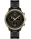 yz oh fB[X rv ANZT[ Women's Bold Verso Swiss Quartz Black Ceramic Bracelet Watch 39mm Black