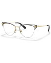 【送料無料】 ヴェルサーチ レディース サングラス・アイウェア アクセサリー Women's Cat Eye Eyeglasses, VE128055-O Gold-Tone, Black 1