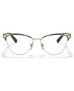 【送料無料】 ヴェルサーチ レディース サングラス・アイウェア アクセサリー Women's Cat Eye Eyeglasses, VE128055-O Gold-Tone, Black 2