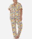 【送料無料】 ホワイトマーク レディース ナイトウェア アンダーウェア Plus Size 2 Piece Tropical Print Pajama Set ...