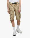 yz GR[ Y n[tpcEV[c {gX Men's Big and Tall Puller Cargo Shorts with Adjustable Belt, 2 Piece Set Beige