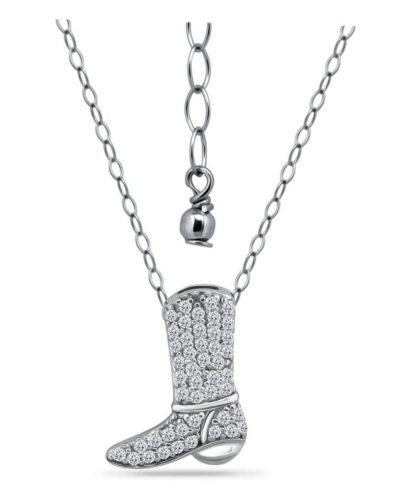 yz W[j xj[j fB[X lbNXE`[J[Ey_ggbv ANZT[ Cubic Zirconia Pave Cowboy Boot Necklace in Sterling Silver Sterling Silver