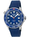 yz WFr Y rv ANZT[ Men's Hudson Yards Swiss Automatic Blue Rubber Strap Watch 43mm Silver