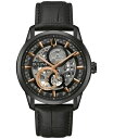 yz uo Y rv ANZT[ Men's Automatic Sutton Black Leather Strap Watch 43mm, A Macy's Exclusive Black