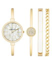 yz ANC fB[X rv ANZT[ Women's Gold-Tone Alloy Bangle Fashion Watch 41mm Set 4 Pieces Gold-Tone