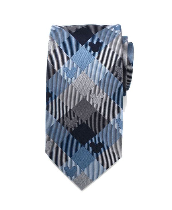 ディズニー  ディズニー メンズ ネクタイ アクセサリー Mickey Mouse Plaid Men's Tie Blue