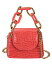 メリービアンコ レディース ショルダーバッグ バッグ Bella Micro Vegan Leather Croco Crossbody Red