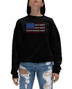 【送料無料】 エルエーポップアート レディース シャツ トップス Women 039 s Land of the Free American Flag Word Art Crewneck Sweatshirt Black