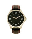 yz O[ Y rv ANZT[ Men's Watch, 48MM IP Silver Case with White Dial, Tan Strap Black