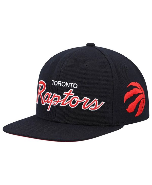 ミッチェル＆ネス 【送料無料】 ミッチェル&ネス メンズ 帽子 アクセサリー Men's Black Toronto Raptors Hardwood Classics Script 2.0 Snapback Hat Black