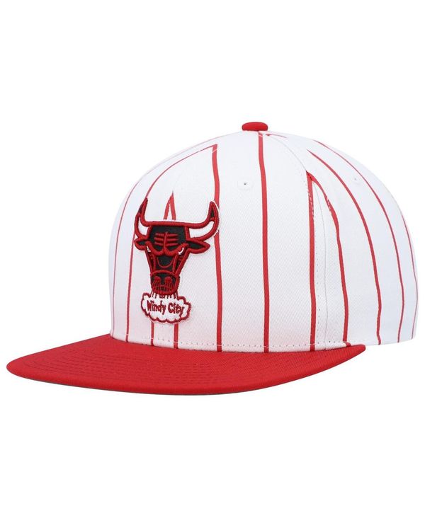 ミッチェル＆ネス 【送料無料】 ミッチェル&ネス メンズ 帽子 アクセサリー Men's White Chicago Bulls Hardwood Classics Pinstripe Snapback Hat White