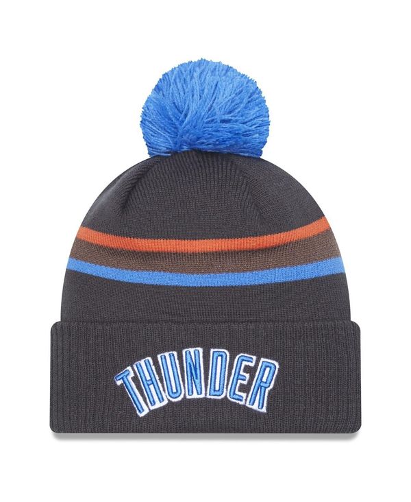 ̵ ˥塼  ˹ ꡼ Men's Gray Oklahoma City Thunder 2022/23 City Edition Official Cuffed Pom Knit Hat Gray