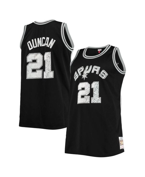 【送料無料】 ミッチェル&ネス メンズ シャツ トップス Men's Tim Duncan Black San Antonio Spurs Big and Tall 1998-99 NBA 75th Anniversary Diamond Swingman Jersey Black