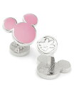 ディズニー メンズ カフスボタン アクセサリー Men's Mickey Mouse Silhouette Cufflinks Pink