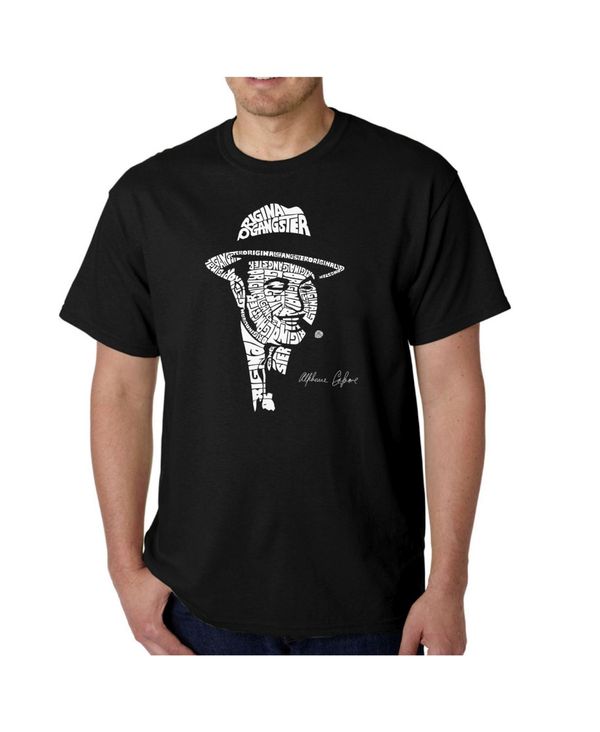 楽天ReVida 楽天市場店エルエーポップアート メンズ トップス Tシャツ キャップ LA Pop Art Mens Word Art T-Shirt - Al Capone - Original Gangster Black ブラック