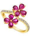 【送料無料】 ル ヴァン レディース リング アクセサリー Passion Ruby (1-3/8 ct. t.w.) & Nude Diamond (1/5 ct. t.w.) Flower Bypass Ring in 14k Gold Ruby