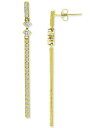 【送料無料】 ジャーニ ベルニーニ レディース ピアス・イヤリング アクセサリー Cubic Zirconia Linear Bar Drop Earrings, Created for Macy's Gold Over Silver(4)