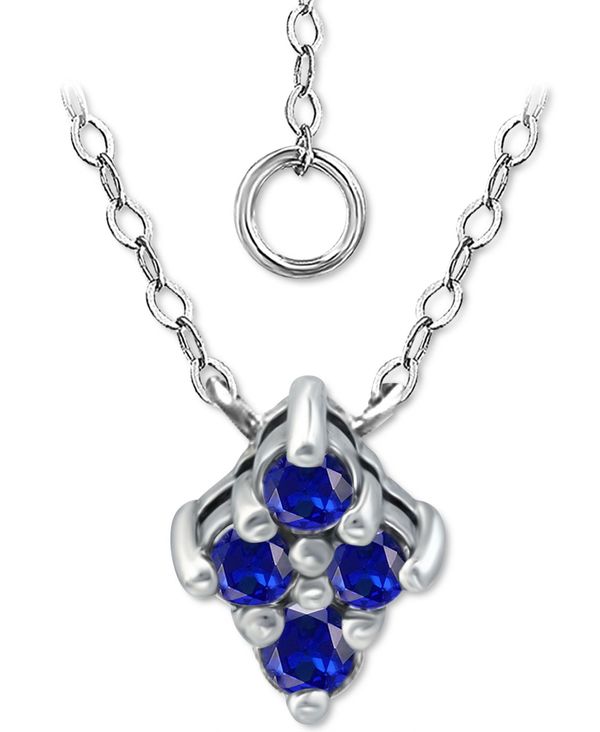 yz W[j xj[j fB[X lbNXE`[J[Ey_ggbv ANZT[ Imitation Blue Sapphire Cluster Pendant Necklace, 16