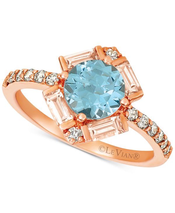 yz  @ fB[X O ANZT[ Baguette Frenzy&reg; Multi-Gemstone (1-1/3 ct. t.w.), and Nude Diamond (1/4 ct. t.w.) Ring in 14k Strawberry Gold Multi Colored