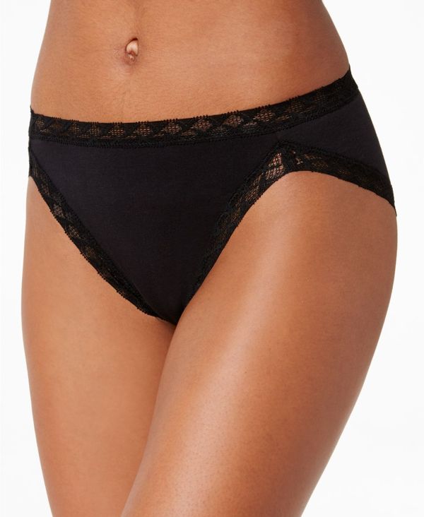 【送料無料】 ナトリ レディース パンツ アンダーウェア Bliss Lace-Trim Cotton French-Cut Brief Underwear 152058 Black