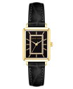 【送料無料】 アンクライン レディース 腕時計 アクセサリー Women's Watch in Black Vegan Leather with Gold-Tone Lugs, 24x36.3mm Black(2)