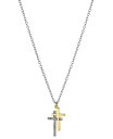 【送料無料】 ジャーニ ベルニーニ レディース ネックレス・チョーカー・ペンダントトップ アクセサリー Cubic Zirconia Double Cross Pendant Necklace in Sterling Silver & Gold-Plate, 16