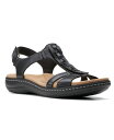 【送料無料】 クラークス レディース サンダル シューズ Laurieann Kay T-strap Slingback Sandals Black Leather