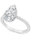 【送料無料】 バッジェリーミシュカ レディース リング アクセサリー Certified Lab Grown Diamond Pear-Cut Halo Engagement Ring (2-1/2 ct. t.w.) in 14k White Gold White Gold