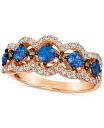 【送料無料】 ル ヴァン レディース リング アクセサリー Blueberry Sapphire (3/4 ct. t.w.) & Diamond (7/8 ct. t.w.) Scalloped Ring in 14k Rose Gold No Color