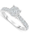 【送料無料】 トゥルーミラクル レディース リング アクセサリー Diamond Halo Engagement Ring (1 ct. t.w.) in 14k White Gold White Gold