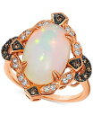 【送料無料】 ル ヴァン レディース リング アクセサリー Neopolitan Opal (3-1/5 ct. t.w.) & Diamond (1/4 ct. t.w.) Halo Ring in 14k Rose Gold Opal