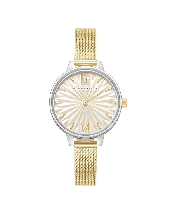 【送料無料】 ビーシービージーマックスアズリア レディース 腕時計 アクセサリー Women s Classic Gold-Tone Stainless Steel Mesh Watch 32mm Gold