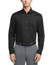 カルバン・クライン 【送料無料】 カルバンクライン メンズ シャツ トップス Calvin Klein Men's STEEL Classic/Regular Non-Iron Stretch Performance Dress Shirt Black