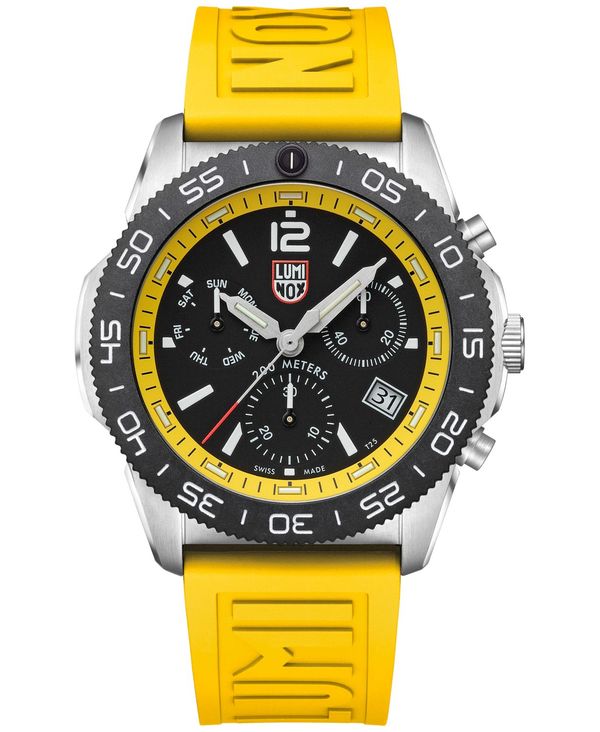 【送料無料】 ルミノックス メンズ 腕時計 アクセサリー Men's Swiss Chronograph Pacific Diver Yellow Rubber Strap Watch 44mm No Color