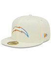 【送料無料】 ニューエラ メンズ 帽子 アクセサリー Men 039 s Cream Los Angeles Chargers Chrome Dim 59FIFTY Fitted Hat Cream