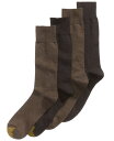 【送料無料】 ゴールドトゥ メンズ 靴下 アンダーウェア Men's 4-Pack Dress Flat Knit Crew Socks, Created for Macy's Brown