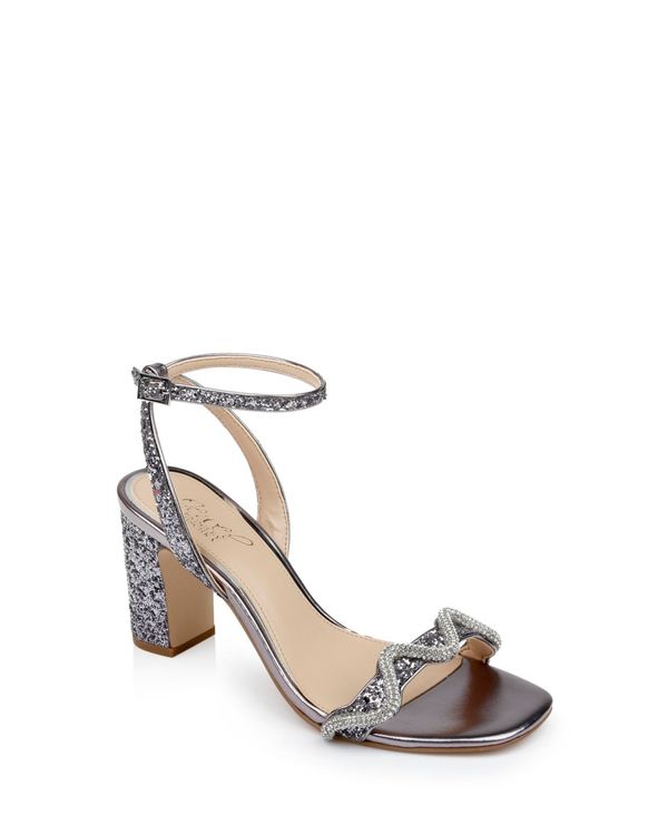 【送料無料】 ジュウェルダグレイミシュカ レディース サンダル シューズ Women's Gem Square Toe Dress Sandal Smoke Glitter