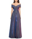 楽天ReVida 楽天市場店【送料無料】 エスケープ レディース ワンピース トップス Women's Off-The-Shoulder Shimmer Wrap Style Gown Silver/Fuschia