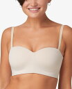 【送料無料】 メイデンフォーム レディース ブラジャー アンダーウェア Women 039 s Pure Comfort Wireless Strapless Bandeau Bra DM7685 Almond