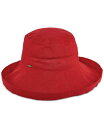 【送料無料】 スカラ レディース 帽子 アクセサリー Cotton Big Brim With Inner Drawstring Red